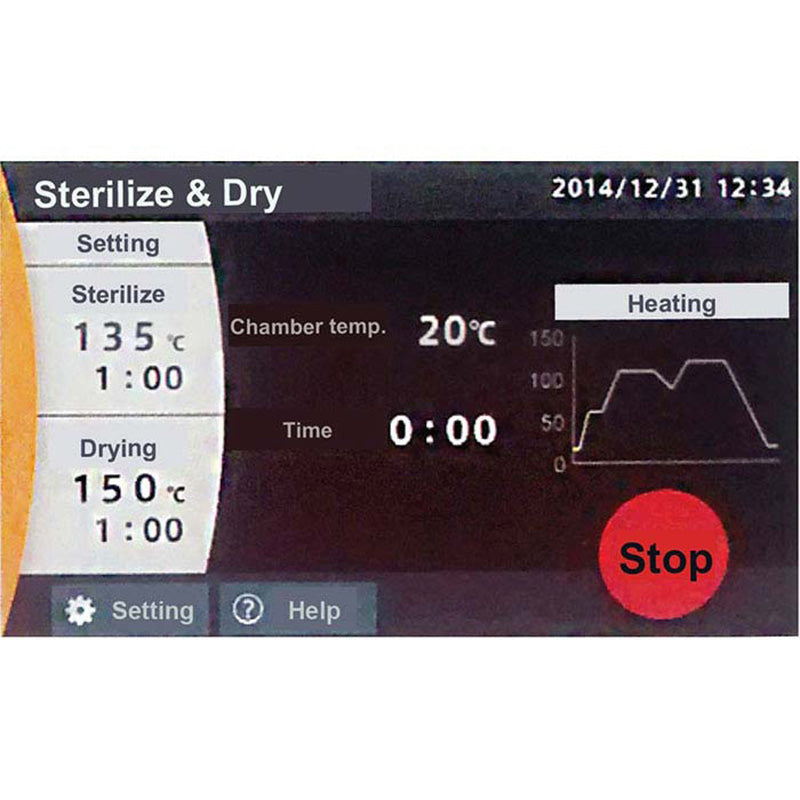 Yamato SM Series Autoclave touch screen display