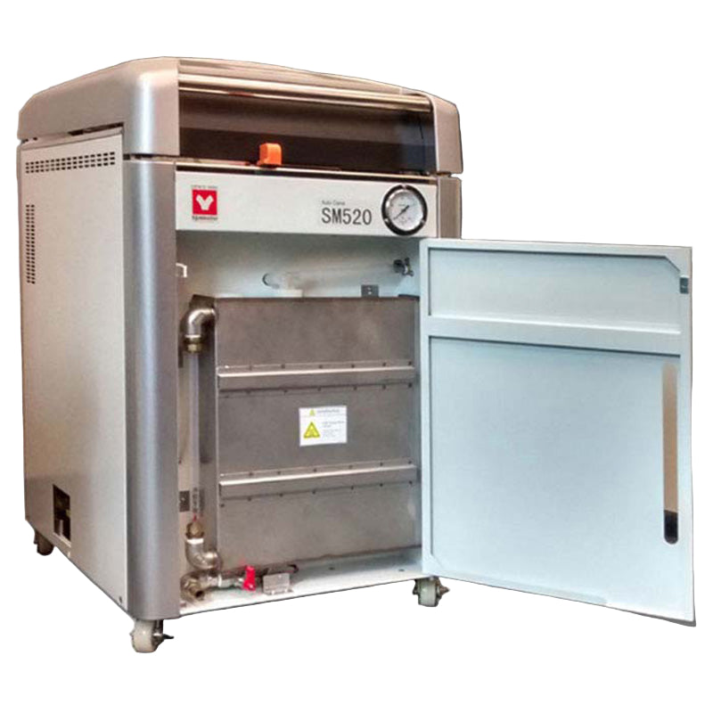 Yamato SM520 Autoclave with door open on a white background