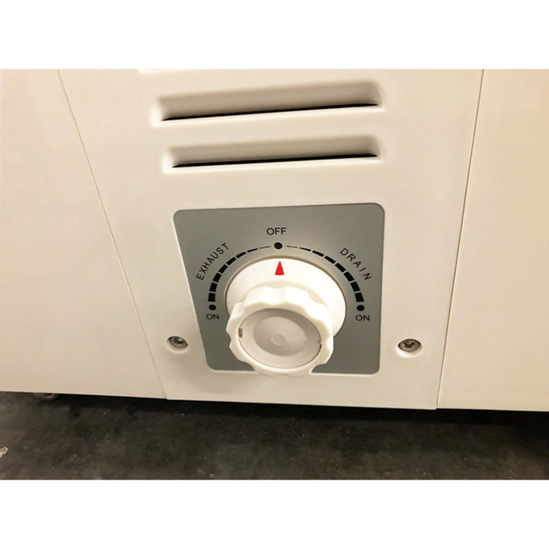 Control panel with a dial on a white Yamato SK Series autoclave