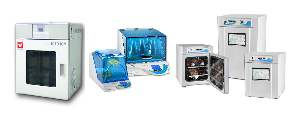 Six laboratory incubators - Yamato IC103CW, Benchmark Scientific H1001-M, H2010, and H3565 family in three sizes for controlled temperature applications