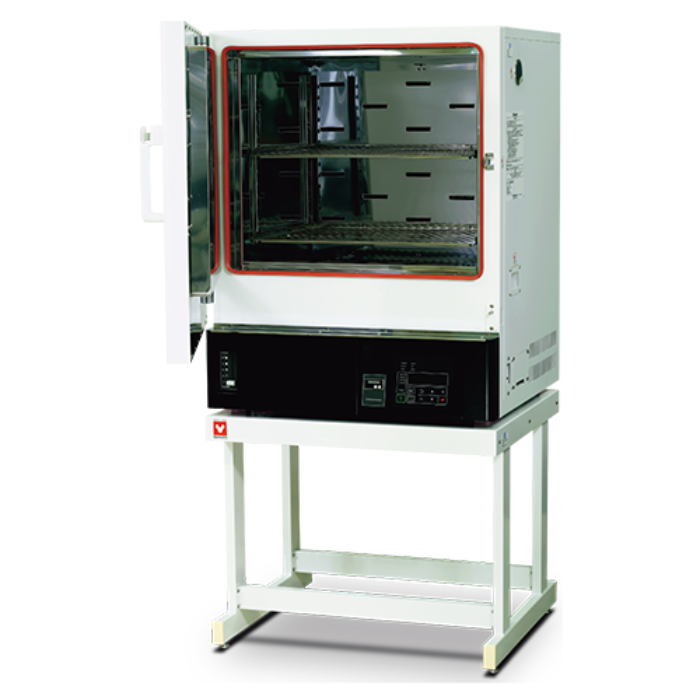 Yamato lab oven model DNF-601/DNF611 on white stand with door open
