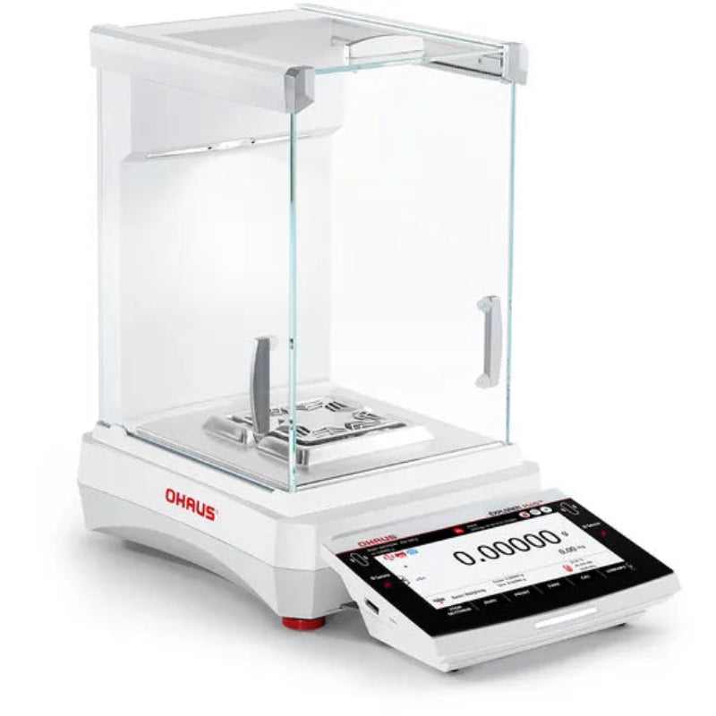 Ohaus Explorer Plus EXP125D/AD Dual-Range Semi-Micro Balance, 82g/120g capacity with anti-pinch auto door draftshield