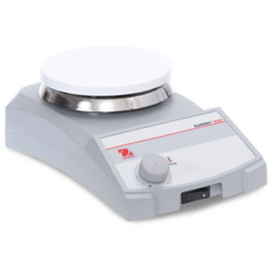 Ohaus e-G21HPRDS analog laboratory hotplate with round ceramic-coated stainless steel plate, 120V