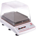 Ohaus ISLD04HDG light-duty incubating shaker with a clear cover, perforated sample tray, and front digital control panel.