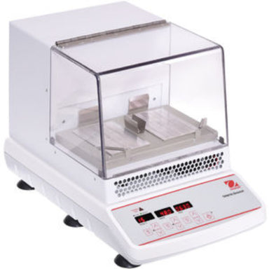 Ohaus ISICMBCDG incubating and cooling shaker with a clear cover, sample platform, and front digital control panel.