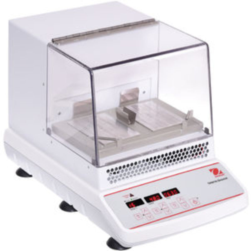 Ohaus ISICMBCDG incubating and cooling shaker with a clear cover, sample platform, and front digital control panel.