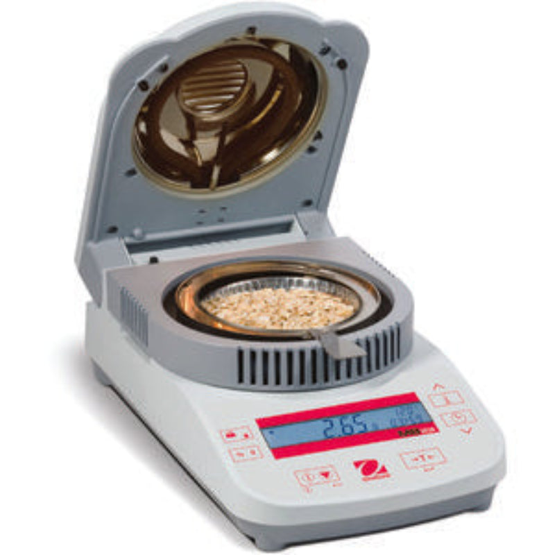 Ohaus MB23 AM moisture analyzer with glassless infrared coil heating and backlit LCD