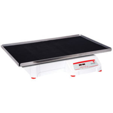 Ohaus SHHD6850DG heavy-duty orbital shaker with a large rectangular tray, black rubber mat, and front digital control panel.