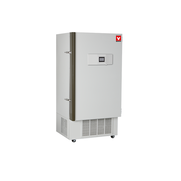 Yamato VUF-501U upright ultra-low freezer, 18 cu ft, touchscreen control, powder coated steel cabinet, four lockable casters