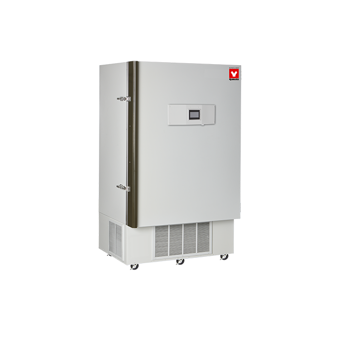 Yamato VUF-601U upright ultra-low freezer, 22 cu ft, touchscreen control, powder coated steel cabinet, four lockable casters