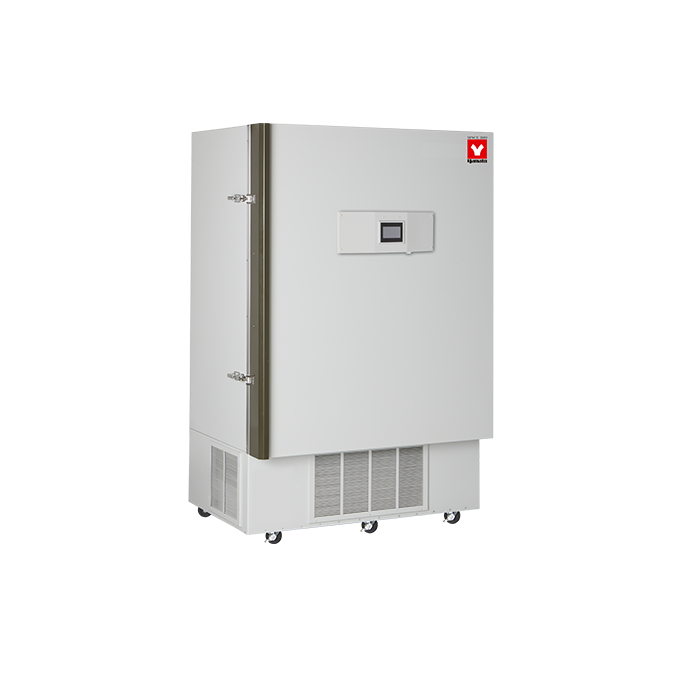 Yamato VUF-901U upright ultra-low freezer, 31 cu ft, touchscreen control, powder coated steel cabinet, ten lockable casters