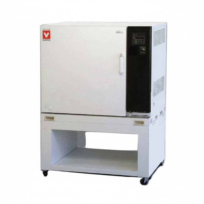 Yamato DH412 laboratory oven on a white rolling stand with a white background