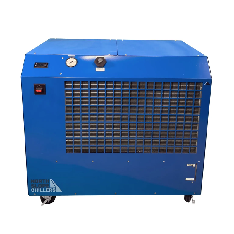 North Slope Chillers K2L-LT Deep Freeze low temperature industrial chiller, front view on white background

